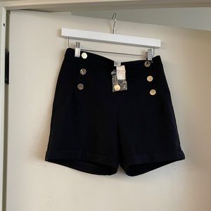 Dark Navy High Rise Dress Shorts